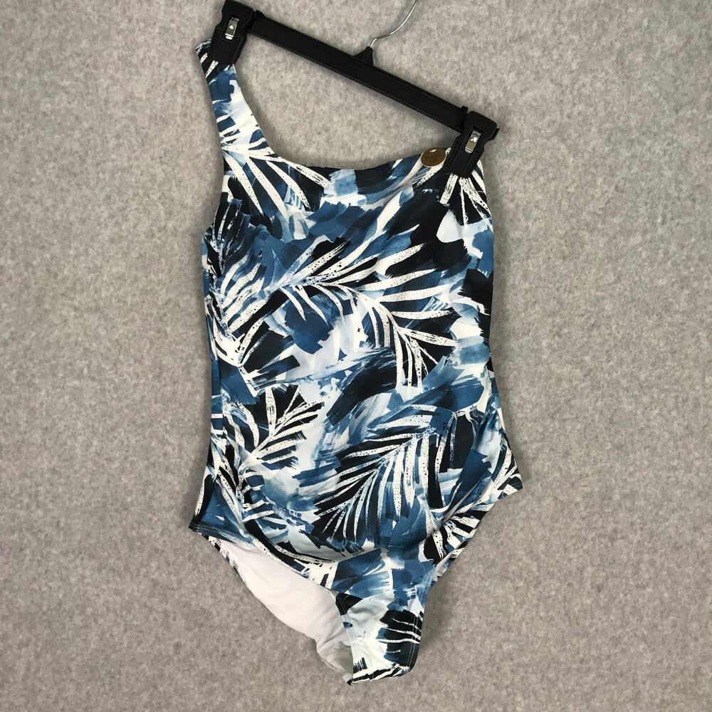 Nip Tuck One Shoulder One Piece Swimsuit Size 6 Tummy Control Slimming Tropical